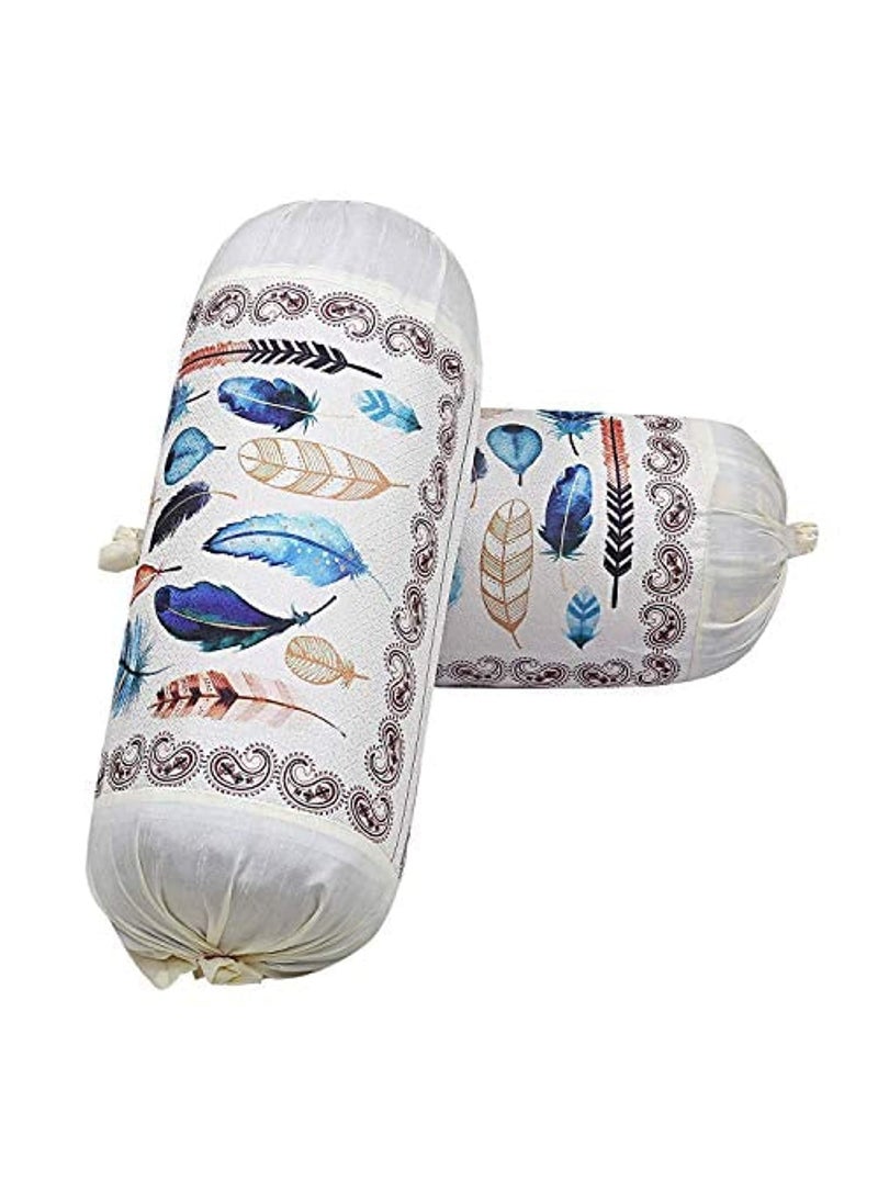 Kuber Industries Kuber Industries Wings Design Cotton Bolster Cover Set Cream 2 Pieces Standard CTKTC13654  - Image 1