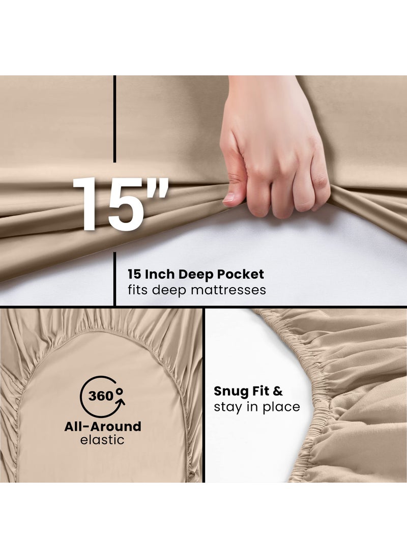 Utopia Bedding Utopia Bedding King Fitted Sheet - Bottom Sheet - Deep Pocket - Soft Microfiber - Shrinkage and Fade Resistant - Easy Care -1 Fitted Sheet Only (Emerald)  - Image 5