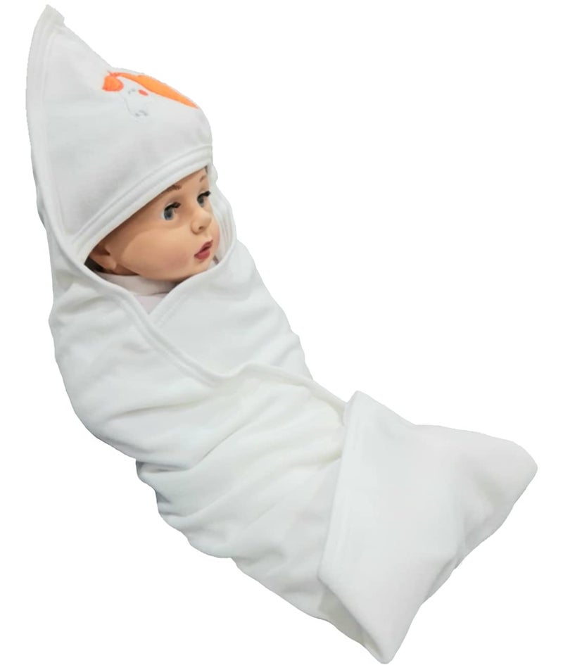 First Kick Baby Cotton Bath Towels New Born Combo Pack Of Hooded Soft Wrapping Towel Pack Of 2(70 Cm X 66 Cm) Set Of 2, White - Image 5