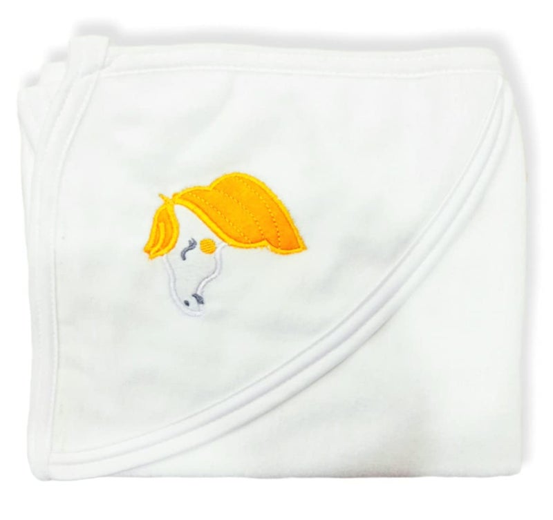 First Kick Baby Cotton Bath Towels New Born Combo Pack Of Hooded Soft Wrapping Towel Pack Of 2(70 Cm X 66 Cm) Set Of 2, White - Image 4