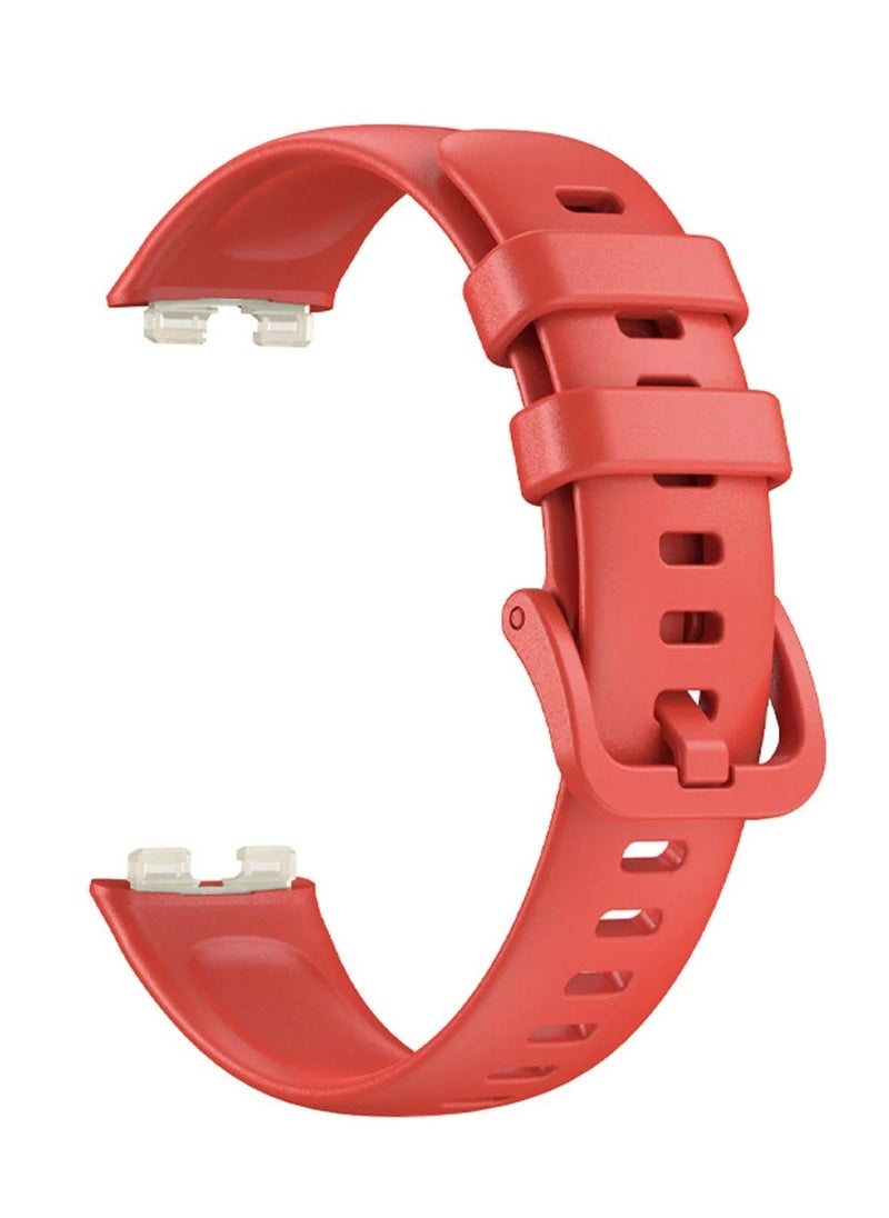 Silicone Sport Watch Strap for Huawei Band 8 & Band 9 | Comfortable Replacement Bracelet Band (Red) - Image 1
