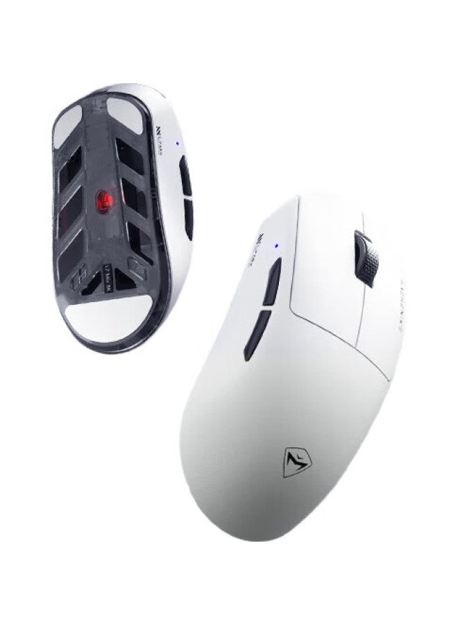 MACHENIKE ماوس ألعاب لاسلكي خفيف الوزن L7Mix صغير مع سلك/2.4G مستشعر Paw3395 معدل استجابة مزدوج 8K - أبيض - Image 1