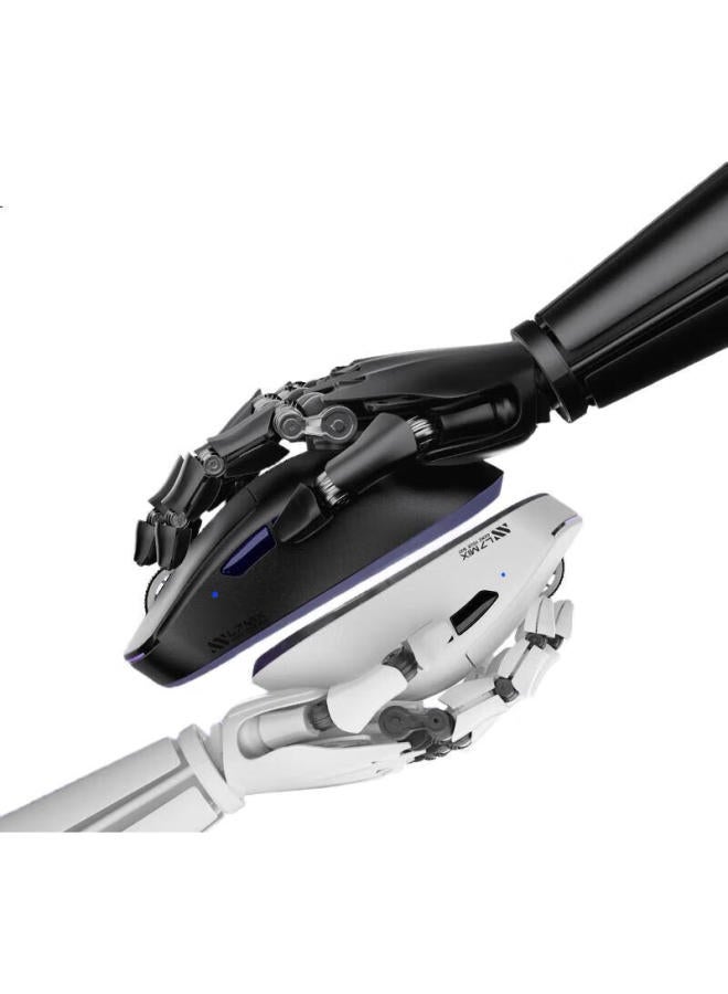 MACHENIKE ماوس ألعاب لاسلكي خفيف الوزن L7Mix صغير مع سلك/2.4G مستشعر Paw3395 معدل استجابة مزدوج 8K - أبيض - Image 3