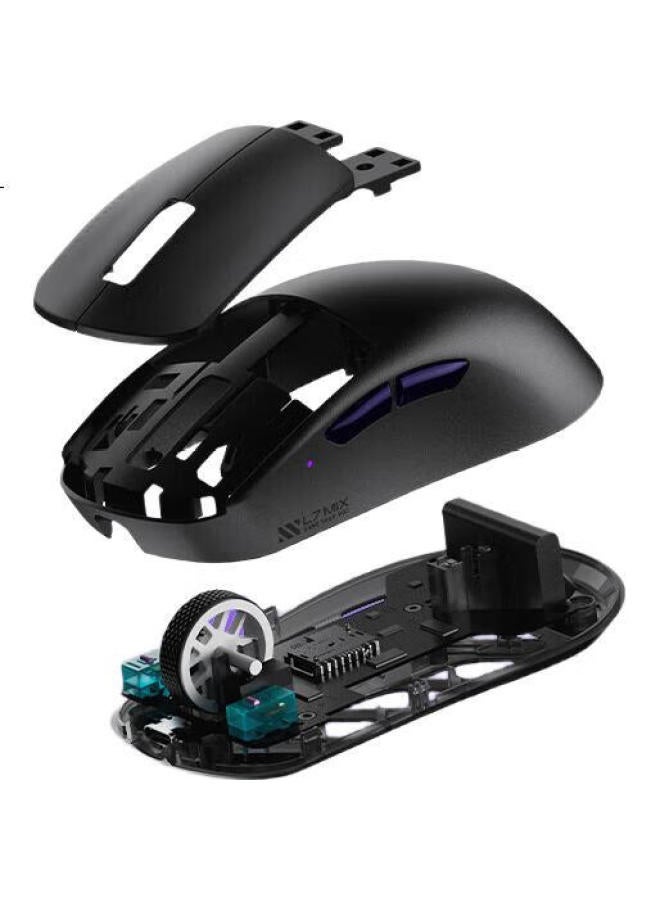 MACHENIKE ماوس ألعاب لاسلكي خفيف الوزن L7Mix صغير مع سلك/2.4G مستشعر Paw3395 معدل استجابة مزدوج 8K - أبيض - Image 2