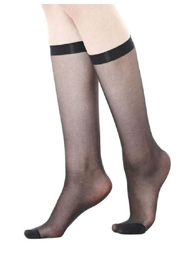 Be-Queen - 10 Pairs Women's Knee High Sheer Socks - One Size - Lightweight Calf Length Stockings - Image 1