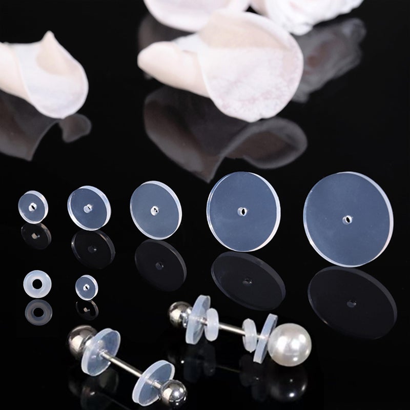 Melimarry Clear Ear Lobe Support Patches for Earrings - Comfortable and Hypoallergenic Earring Backs for Droopy Ears - Prevents Stretching and Tearing. (14mm Disc) - Image 1