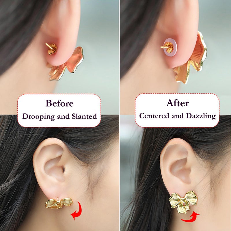 Melimarry Clear Ear Lobe Support Patches for Earrings - Comfortable and Hypoallergenic Earring Backs for Droopy Ears - Prevents Stretching and Tearing. (14mm Disc) - Image 4