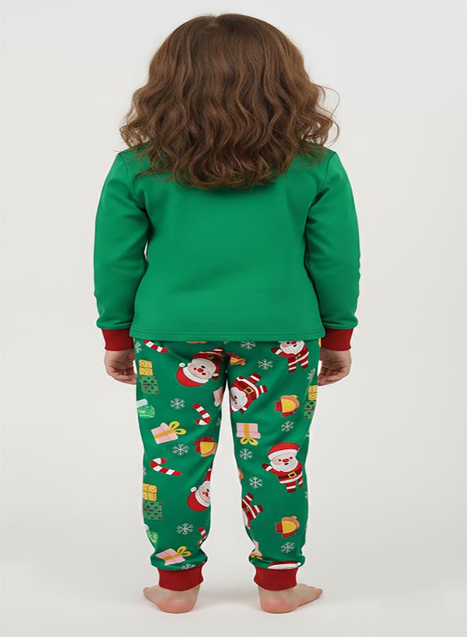 babyqlo Unisex Green Santa Glow Christmas Pajama Set Kids - Image 5