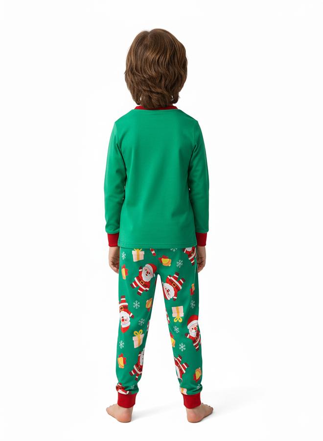 babyqlo Unisex Green Santa Glow Christmas Pajama Set Kids - Image 4