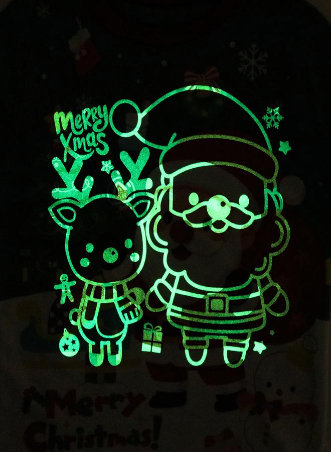 babyqlo Unisex Green Santa Glow Christmas Pajama Set Kids - Image 3