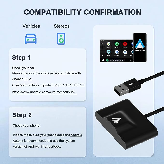 Wireless Android Auto Dongle: Smart Chip With Wi-Fi & Bluetooth - Real-Time Delay-Free Transmission for Factory Wired Android Auto Vehicles - Image 3