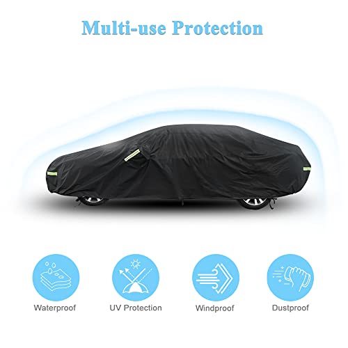 Morhept Car Cover Custom Fit for Toyota Camry, Waterproof All Weather Full Exterior Cover Rain Snow UV Protection Cover with Door Zipper - Image 3