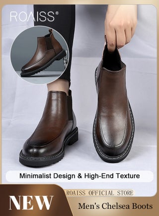 Genuine Leather Chelsea Boots for Men High-End Casual Comfy and Breathable Slip on Low Heel Formal Cowhide Ankle Boots Mens Fashionable Premium Soft Sole Pointed Martin Boots - pzsku/ZDFF76592D6E3BD0E4E03Z/45/_/1720520193/7572fa1c-c72a-47c6-ba04-3dbc5b509a90