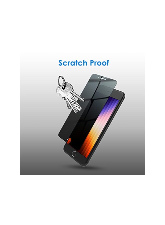 Jetech واقي شاشة الخصوصية لهاتف Iphone Se 3 (2022 الإصدار الثالث) مقاس 4.7 بوصة، طبقة زجاجية مقواة مضادة للتجسس، متوافق مع الجراب، عبوة من قطعتين - Image 5