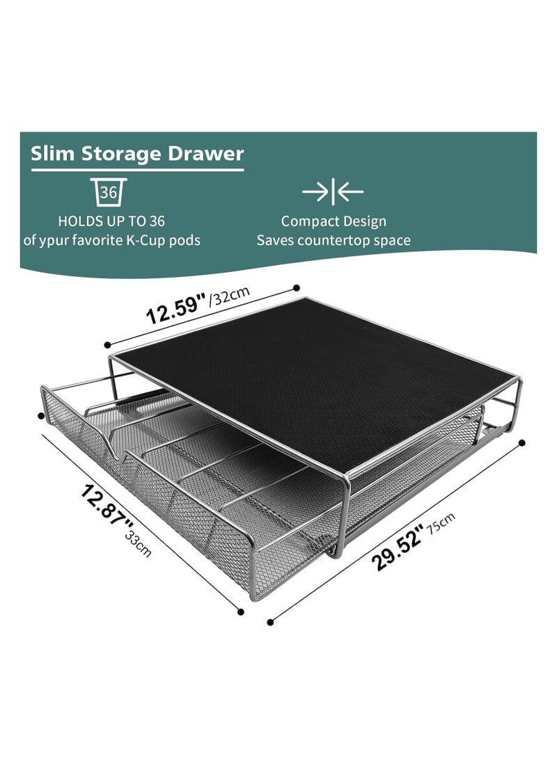 درج كبسولات القهوة من العلامة التجارية المنزلية، حامل كبسولات القهوة 40 قطعة، منظم مطبخ لتوفير المساحة، درج القهوة - Image 2