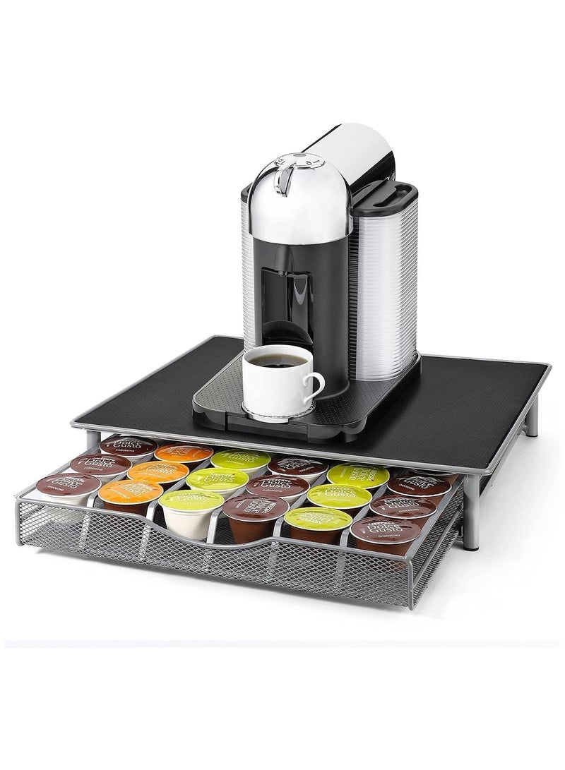 درج كبسولات القهوة من العلامة التجارية المنزلية، حامل كبسولات القهوة 40 قطعة، منظم مطبخ لتوفير المساحة، درج القهوة - Image 3