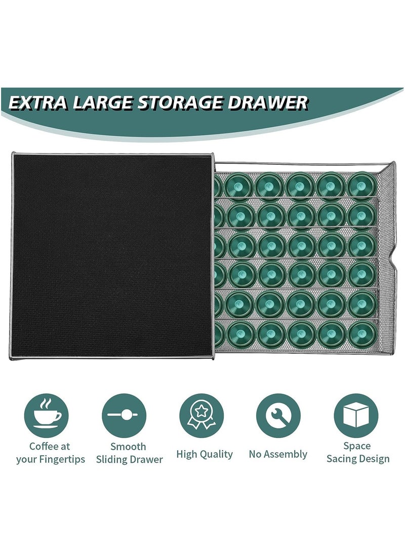 درج كبسولات القهوة من العلامة التجارية المنزلية، حامل كبسولات القهوة 40 قطعة، منظم مطبخ لتوفير المساحة، درج القهوة - Image 4