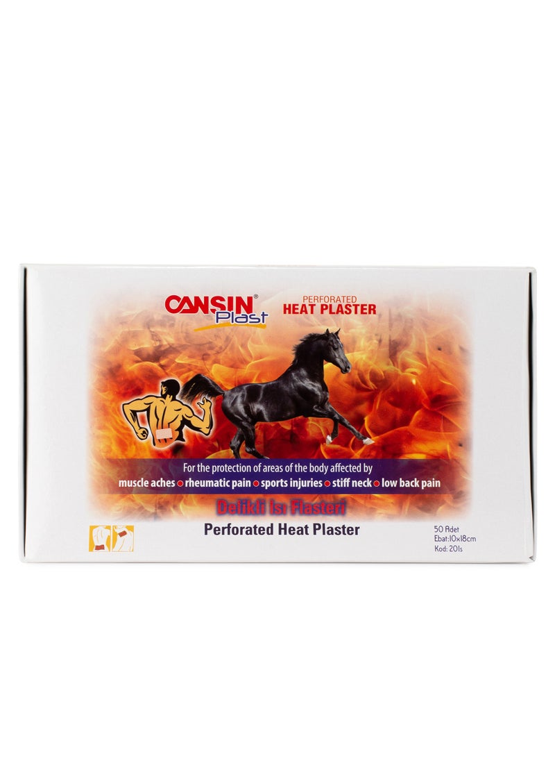 Cansin Plast Pain Relief Heat Plaster – Fast Acting Heat Patches for Back, Neck, Shoulder & Muscle Aches – Long Lasting Warming Therapy – Flexible, Skin Friendly Adhesive – 10x18cm (Single Piece)  - Image 1
