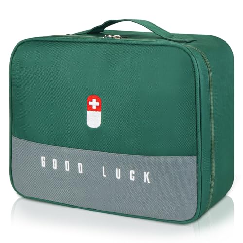GAUENEEN First Aid Bag Empty Multifunction Emergency Medicine Storage Bag for Outdoor Camping Hiking Travel Emergency Green - Image 1