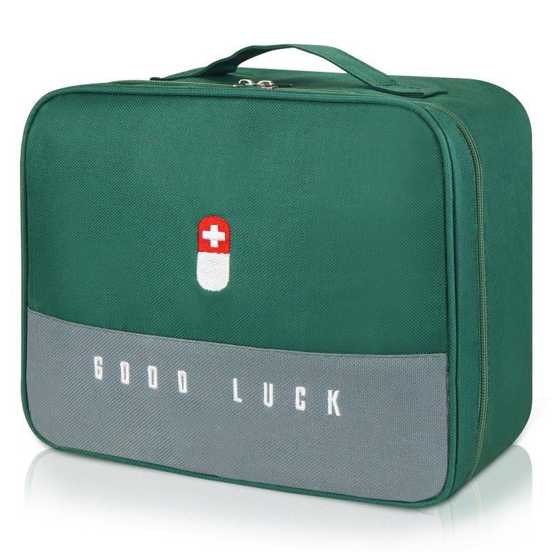 GAUENEEN First Aid Bag Empty Multifunction Emergency Medicine Storage Bag for Outdoor Camping Hiking Travel Emergency Green - Image 2