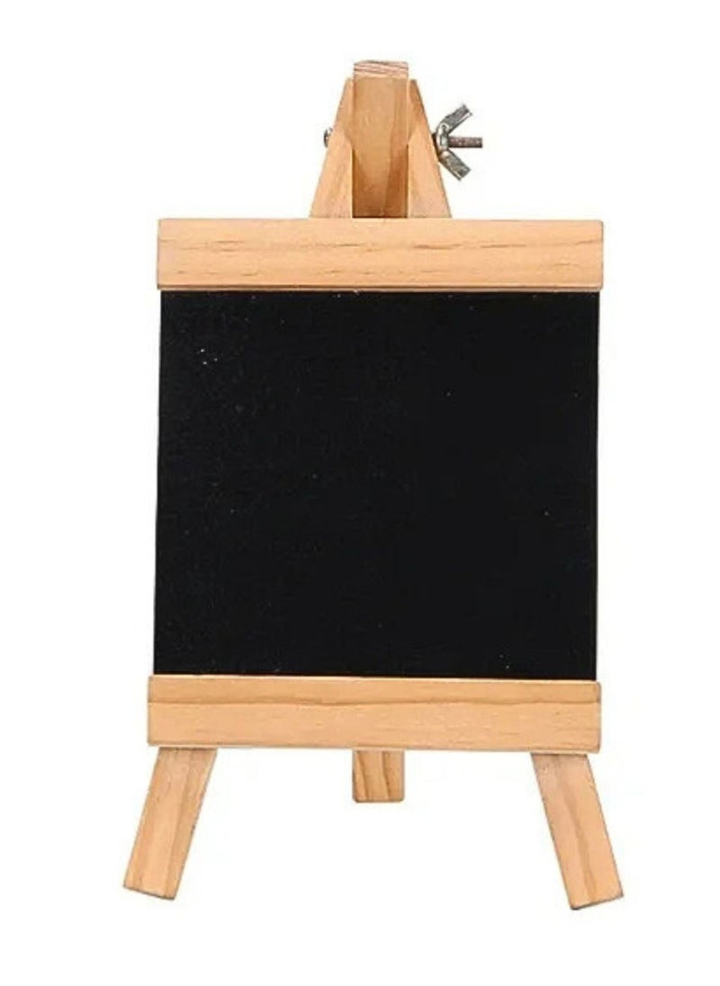 Sadaf Chalkboard Small Black Board 20x36 cm Tabletop Notice Board with Wooden Stand  - Image 1
