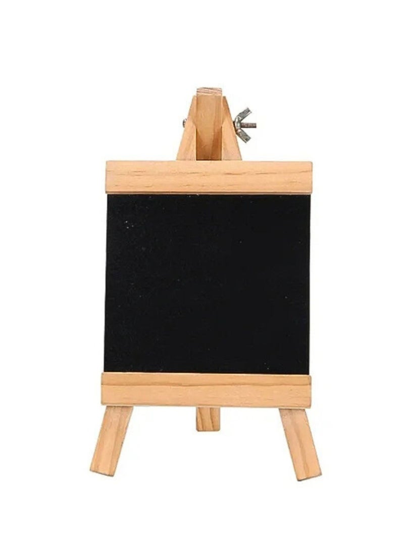 Sadaf Chalkboard Small Black Board 20x36 cm Tabletop Notice Board with Wooden Stand  - Image 2