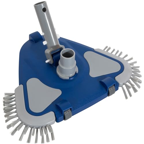 POOLAZA Pool Vacuum Head, Weighted Pool Vacuum Head with 1-1/4'',1-1/2'' Swivel Hose Connection, Bottom & Side Brushes, Pool Vacuum Heads for Inground Pools, Above Ground Pools & Vinyl Lined Pools - Image 1