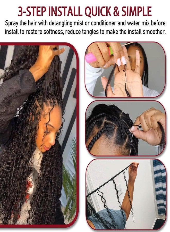 USTAR Deep Wave Human Crochet Hair Feather Crochet Human Hair for Black Women Miracle Knots Crochet Hair Knotless Invisible Pre Separated Deep Wave Hair Extensions Natural Black (#1B-50 Strands, 16 Inch) - Image 4