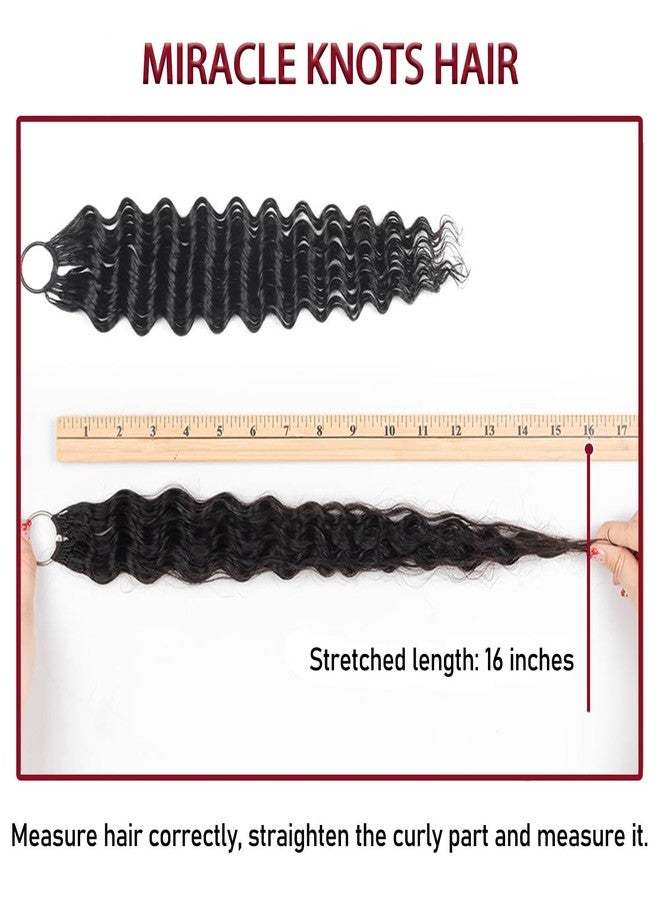 USTAR Deep Wave Human Crochet Hair Feather Crochet Human Hair for Black Women Miracle Knots Crochet Hair Knotless Invisible Pre Separated Deep Wave Hair Extensions Natural Black (#1B-50 Strands, 16 Inch) - Image 5