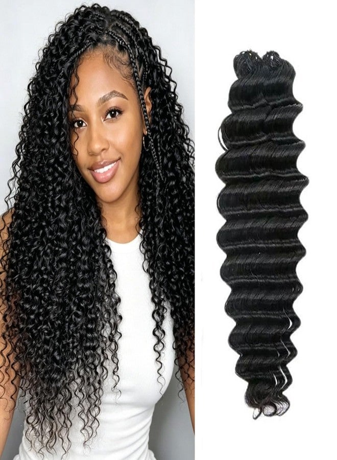 USTAR Deep Wave Human Crochet Hair Feather Crochet Human Hair for Black Women Miracle Knots Crochet Hair Knotless Invisible Pre Separated Deep Wave Hair Extensions Natural Black (#1B-50 Strands, 16 Inch) - Image 1