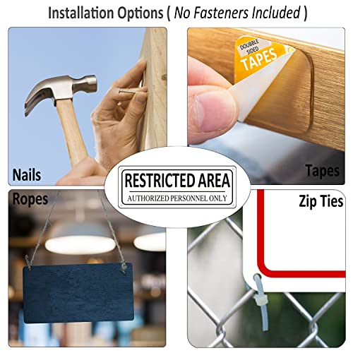 i-CowFun Restricted Area Sign Metal, (2 Pack) Authorized Personnel Only, 10" x 3.5" Do Not Enter Sign, Aluminum, Rust free, Fade Resistant,Weatherproof - Image 5