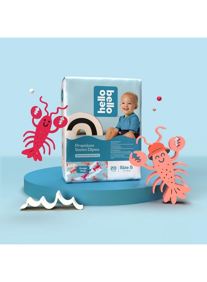Hello Bello Premium Swim Diapers, Size S (16-28 lbs), Cute Extra-Bright Lobster Designs, 20 Count Jumbo Pack - Image 1