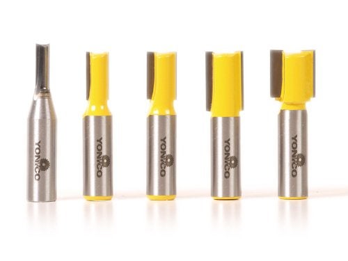 YONICO Straight Router Bits Set 5 Bit 1/2-Inch Shank 14522 - Image 5