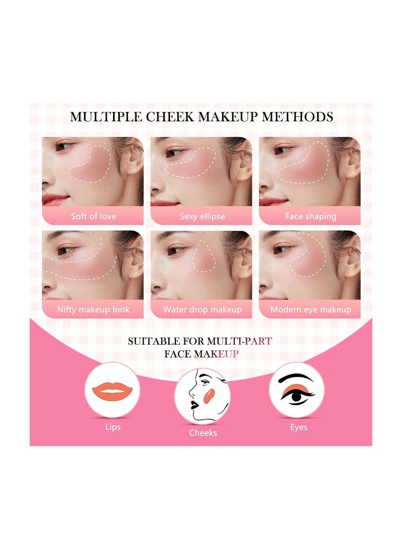 BP 1PCS Blush Stick for Cheeks Blush Makeup - 2 in 1 Multi Stick Blush for Cheeks Tint & Eyes & Lips, Cheek Makeup Stick Makeup Blush with Brush, Waterproof Creme Blush (#01 Cherry Pink) - Image 3