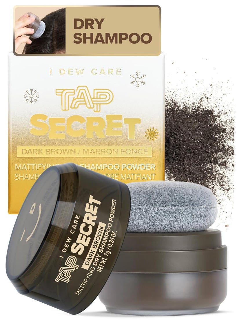 I DEW CARE I DEW CARE Biotin Clarifying Dry Shampoo  Tap Secret Dark Brown Limited Edition  Strengthening  Volumizing Powder Type Refillable Travel size Nonaerosol Brunette Korean Ginseng 027 Oz 