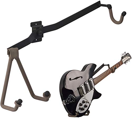 String Swing Guitar Holder Horizontal Low-Profile Narrow-Body for Flat Wall Mount Bass and Electric Guitars- 1 Piece Unit CC151-LPN-FW - Image 1
