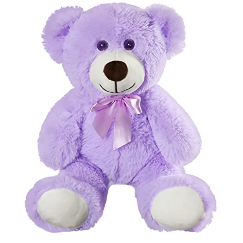 SNOWOLF Teddy Bear Plush Cute Stuffed Animal Toys Pillow Violet Bear Doll Gift for Kids Boys Girls Birthday Christmas Valentines Day 137In35CM Purple - Image 1