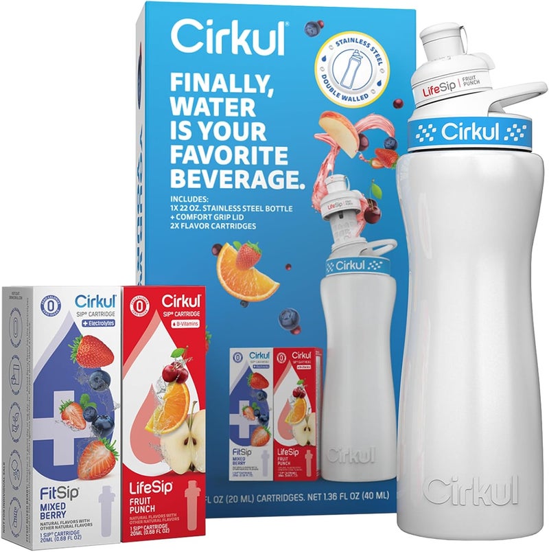 Cirkul طقم زجاجة ماء بلاستيكية سعة 22 أونصة من سيركول - Image 2