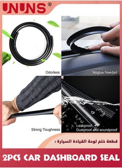 UNUNS 2 Pcs Interior Car Dashboard Seal,Self Adhesive Automotive Rubber Weather Draft Seal Strip,Universal Car Slit Weatherstrip,Front Windshield Rubber Seal,Rubber Trim Seal For Cars Boats RVs Trucks  - Image 2