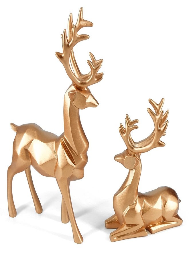 MicoSim Reindeer Ornaments Statue,Reindeer Christmas Decoration,Deer Gifts for Women, Mom Gifts,Deer Decorations Applicable Home, Office,Bookshelf TV Stand, Shelf, Living Room(Origami Medium, Gold) - Image 1