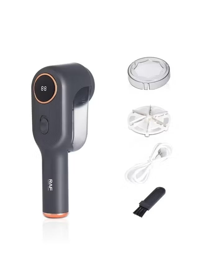 آر إيه أف مزيل الوبر الكهربائي القابل لإعادة الشحن - ماكينة حلاقة الأقمشة مع 6 شفرات من الفولاذ المقاوم للصدأ، وشحن USB، وشبكة خلية النحل، وحاوية تخزين كبيرة للملابس والسترات والأقمشة الصوفية - Image 5