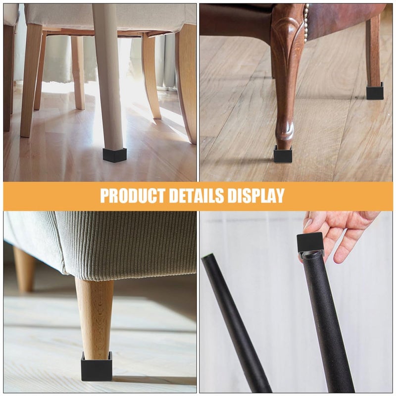 Square 35x35mm Chair Leg Socks 8pcs Anti Slip Furniture Feet Protectors for Hardwood Floors - Image 4