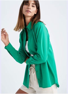 DeFacto Oversize Fit Long Sleeve Poplin Shirt  - Image 4