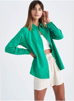 DeFacto Oversize Fit Long Sleeve Poplin Shirt  - Image 3