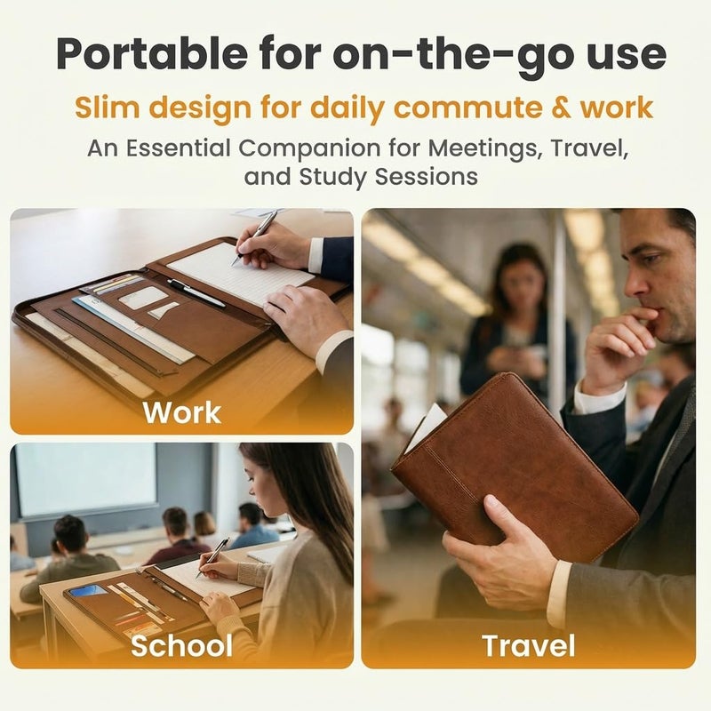 KHOMO Universal Padfolio Case â€“ Tablet Portfolio Organizer with Notepad Holder â€“ Compatible with iPad 10th/11th Gen, iPad Pro 11, iPad 7/8/9 (10.2", 10.9", 9.7") - Image 5