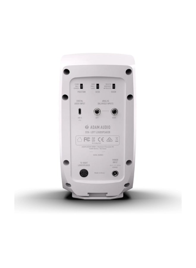 ADAM Audio D3V Desktop Monitors, White (Sold in Pairs) - Image 2