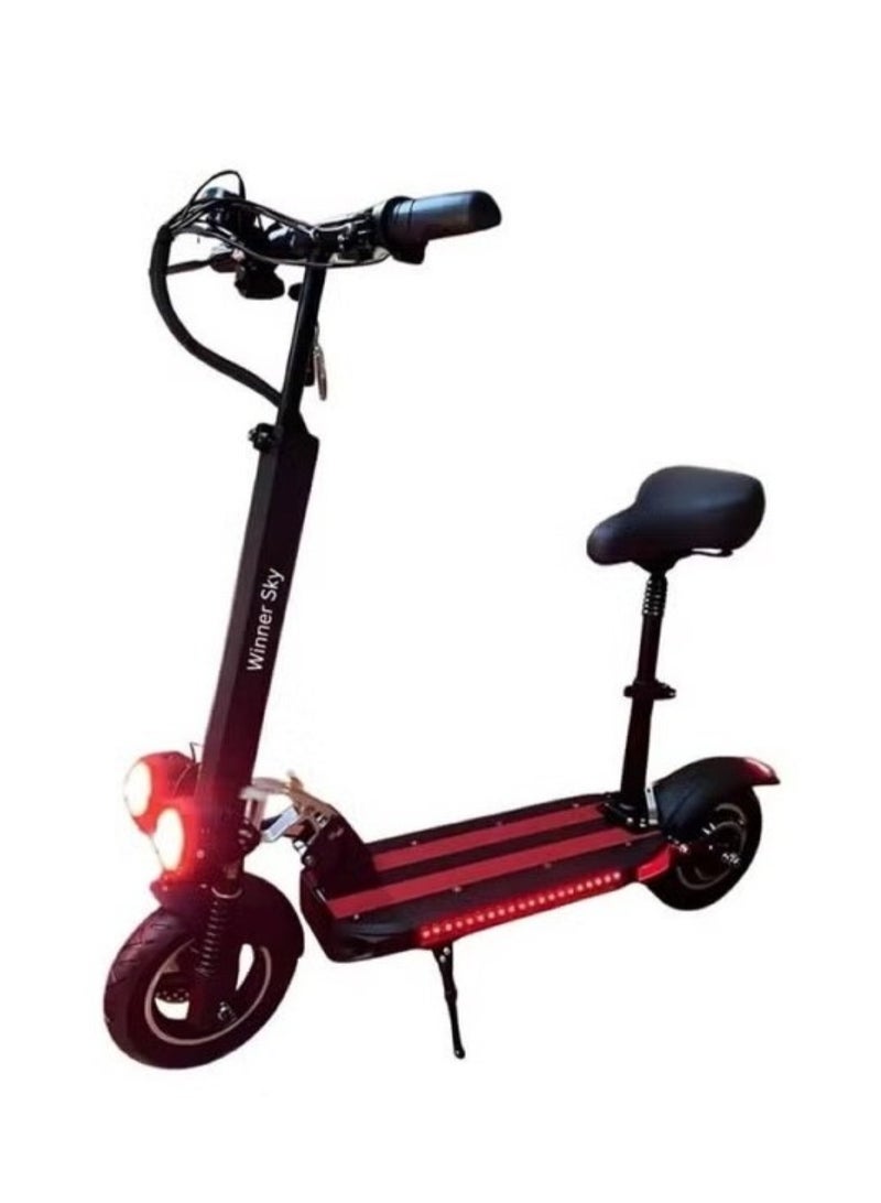 وينر سكاي سكوتر كهربائي E10 بمحرك 1000 واط، قابل للطي بالكامل، بطارية 48 فولت 13 أمبير/ساعة، جهاز تحكم عن بعد مضاد للسرقة، أحمر - Image 3