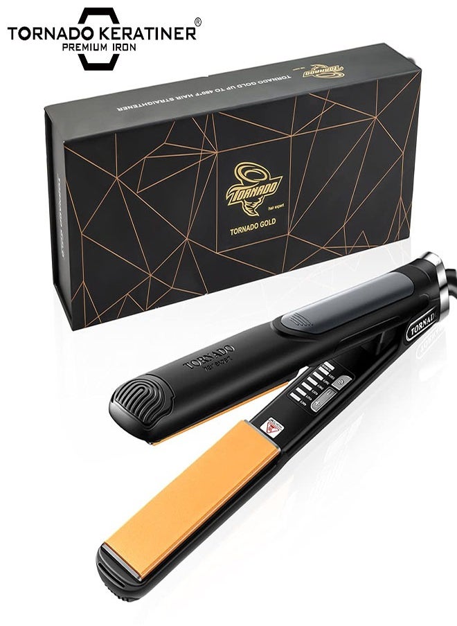 Tornado Keratiner Hair Straightener and Curler 2 in 1 Ceramic Flat Iron with 6 Heat Settings Adjustable Temperature and Heats Up Fast  - Image 1