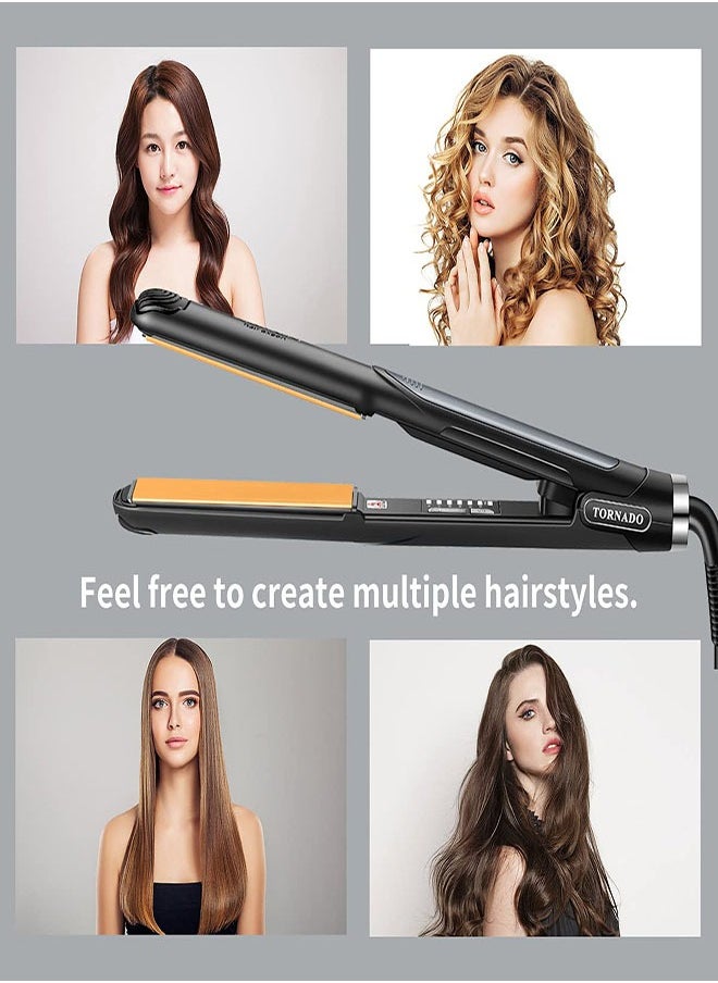 Tornado Keratiner Hair Straightener and Curler 2 in 1 Ceramic Flat Iron with 6 Heat Settings Adjustable Temperature and Heats Up Fast  - Image 3