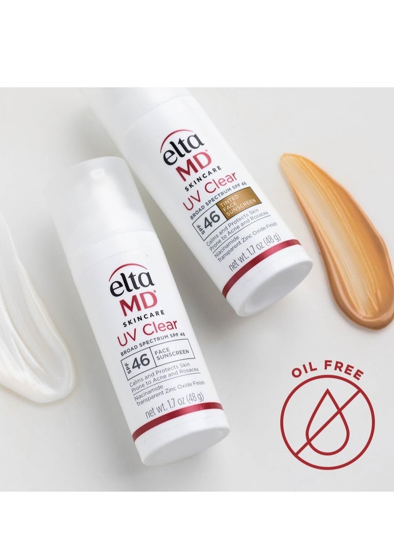 ايتا ام دي كريم EltaMD UV Clear للوجه بعامل حماية من الشمس SPF 46 - لأنواع البشرة المعرضة لحب الشباب والوردية وفرط التصبغ، 48 جم/1.7 أونصة  - Image 5